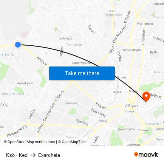 Κεδ - Ked to Exarcheia map