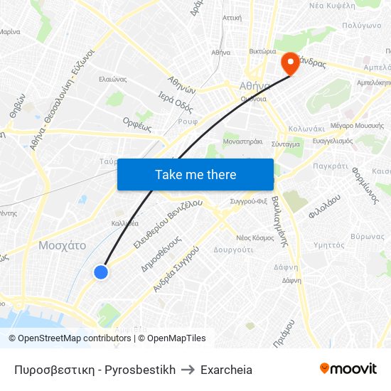 Πυροσβεστικη - Pyrosbestikh to Exarcheia map