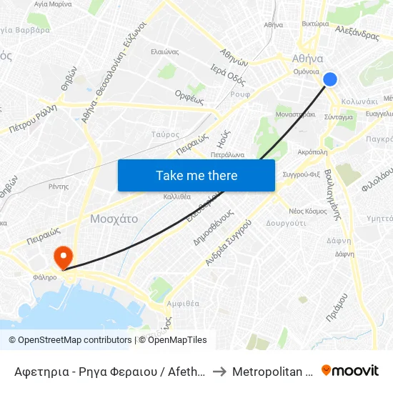Αφετηρια - Ρηγα Φεραιου / Afethria - Rhga Feraioy to Metropolitan Hospital map