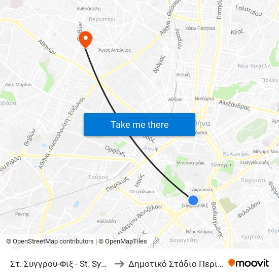 Στ. Συγγρου-Φιξ - St. Syggrou-Fix to Δημοτικό Στάδιο Περιστερίου map