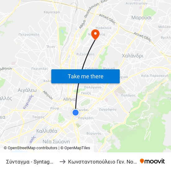 Σύνταγμα - Syntagma to Κωνσταντοπούλειο Γεν. Νοσ. map