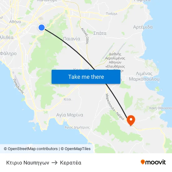 Κτιριο Ναυπηγων to Κερατέα map