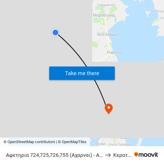 Αφετηρια 724,725,726,755 (Αχαρναι) - Axarnai to Κερατέα map