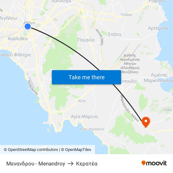 Μενανδρου - Menandroy to Κερατέα map