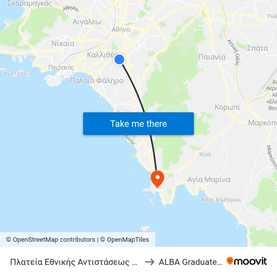 National Resistance Square - Lighthouse Square (Municipal Stop) to ALBA Graduate Business School map