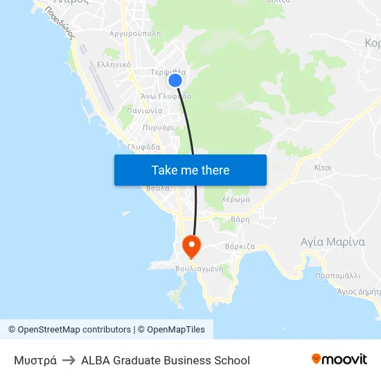 Mystras to ALBA Graduate Business School map