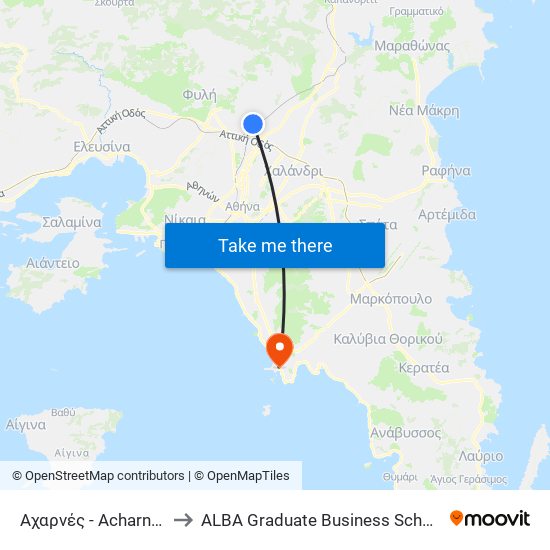 Αχαρνές - Acharnes to ALBA Graduate Business School map