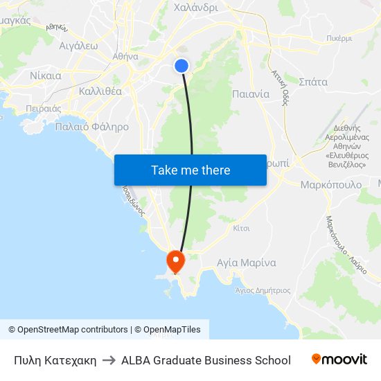 Πυλη Κατεχακη to ALBA Graduate Business School map