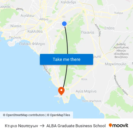 Shipbuilders Building to ALBA Graduate Business School map