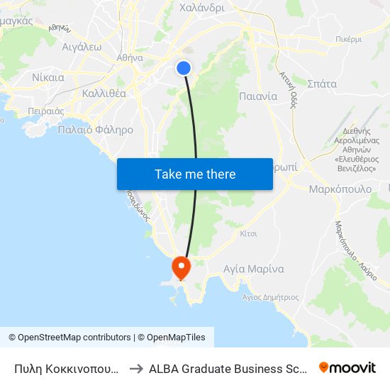 Πυλη Κοκκινοπουλου to ALBA Graduate Business School map