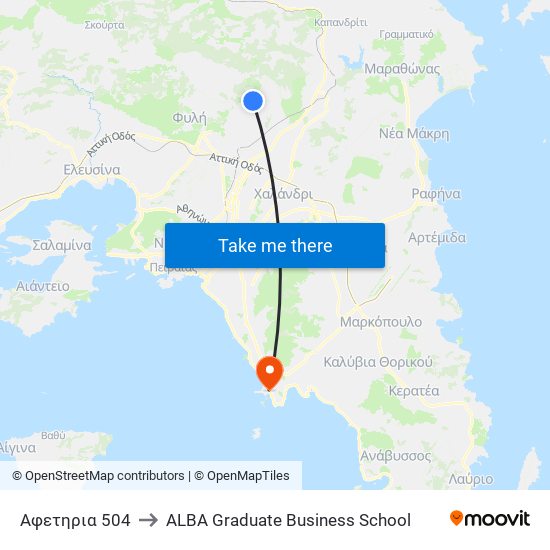 Αφετηρια 504 to ALBA Graduate Business School map