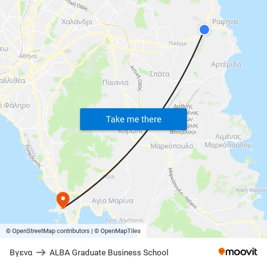 Vgena to ALBA Graduate Business School map