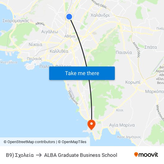 Β9) Σχολεία to ALBA Graduate Business School map