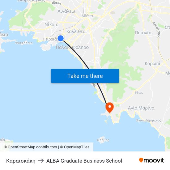 Καραισκάκη to ALBA Graduate Business School map