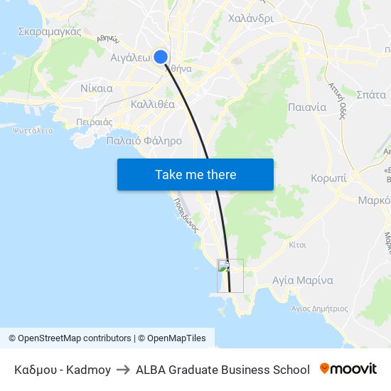 Καδμου - Kadmoy to ALBA Graduate Business School map