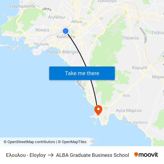 Ελουλου - Eloyloy to ALBA Graduate Business School map