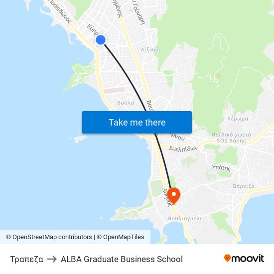 Τραπεζα to ALBA Graduate Business School map