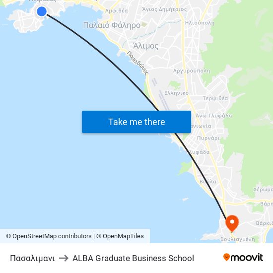 Πασαλιμανι to ALBA Graduate Business School map