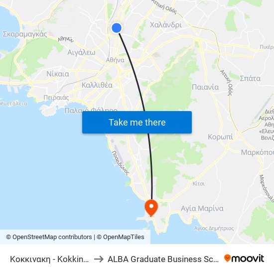 Κοκκινακη - Kokkinakh to ALBA Graduate Business School map