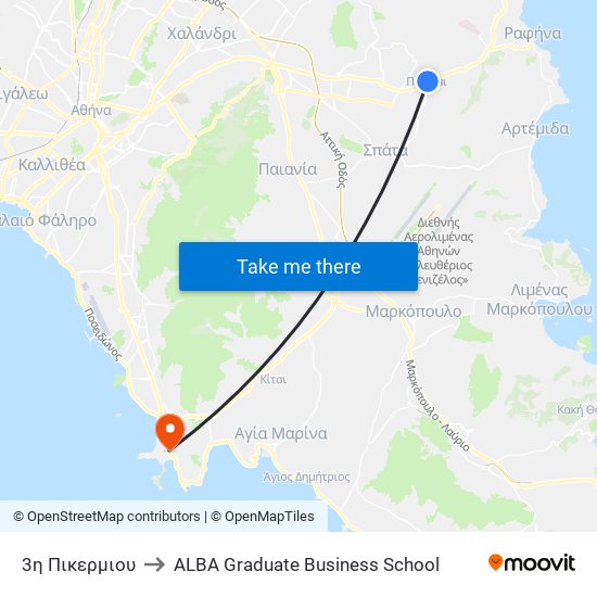 3η Πικερμιου to ALBA Graduate Business School map