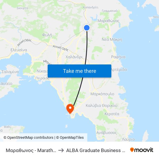 Μαραθωνος - Marathonos to ALBA Graduate Business School map