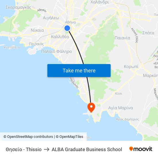 Θησείο - Thissio to ALBA Graduate Business School map