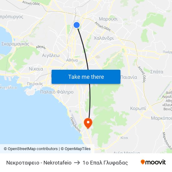 Νεκροταφειο - Nekrotafeio to 1ο Επαλ Γλυφαδας map