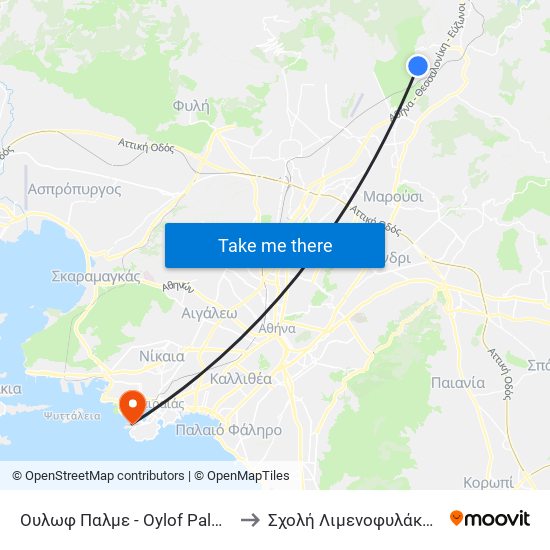 Ουλωφ Παλμε - Oylof Palme to Σχολή Λιμενοφυλάκων map
