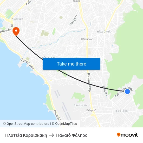 Πλατεία Καραισκάκη to Παλαιό Φάληρο map