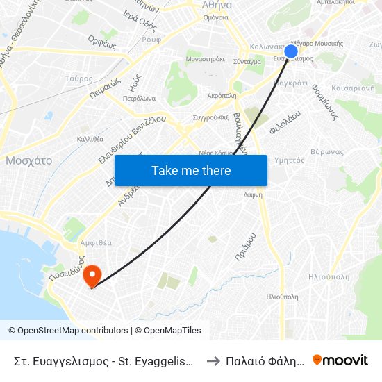 Στ. Ευαγγελισμος - St. Eyaggelismos to Παλαιό Φάληρο map