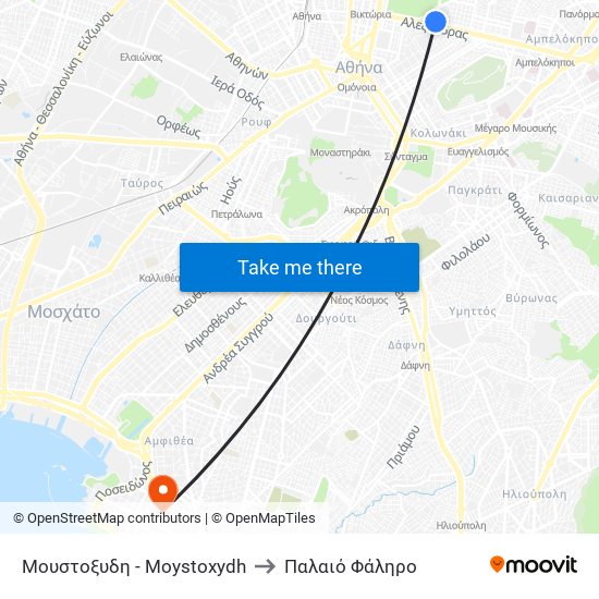 Μουστοξυδη - Moystoxydh to Παλαιό Φάληρο map