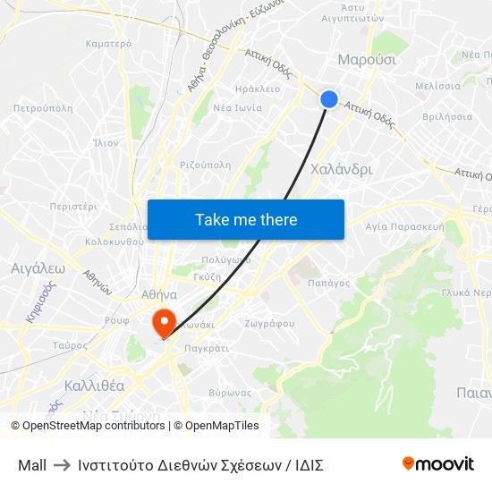 Mall to Ινστιτούτο Διεθνών Σχέσεων / ΙΔΙΣ map
