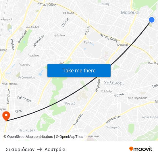 Σικιαριδειον to Λουτράκι map