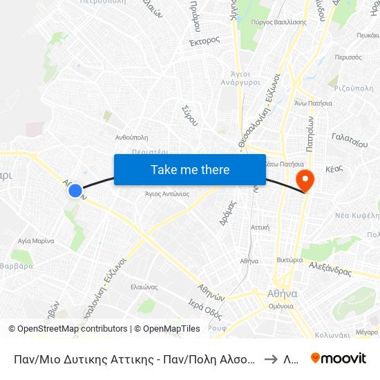 Παν/Μιο Δυτικης Αττικης - Παν/Πολη Αλσους Αιγαλεω / Pan/Mio Dytikhs Attikhs - Pan/Polh Alsoys Aigaleo to Λουτράκι map