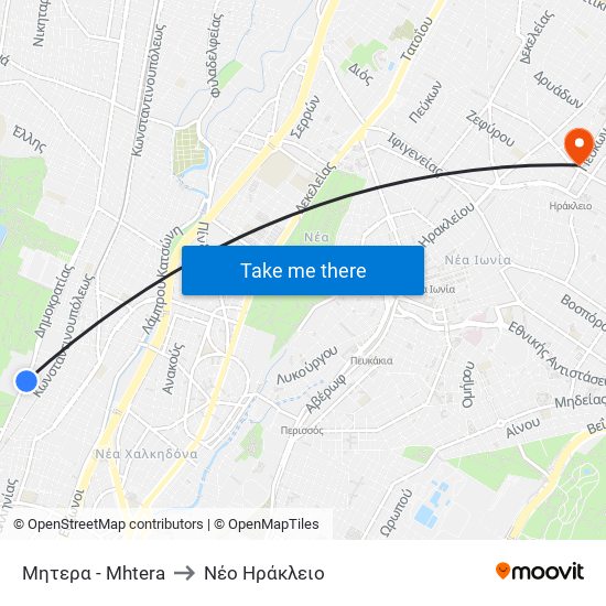 Μητερα - Mhtera to Νέο Ηράκλειο map