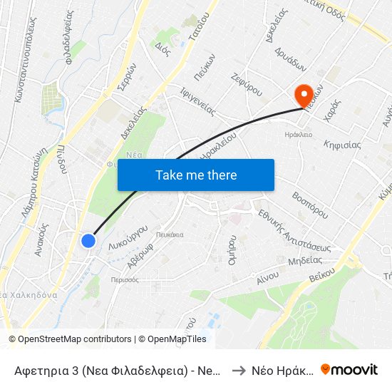 Αφετηρια 3 (Νεα Φιλαδελφεια) - Nea Filadelfeia to Νέο Ηράκλειο map
