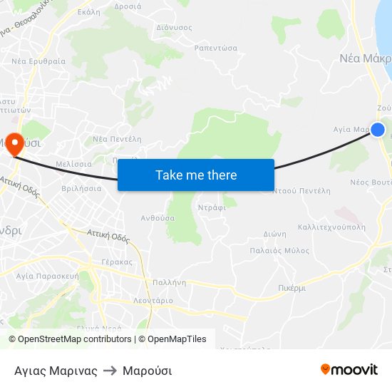 Αγιας Μαρινας to Μαρούσι map