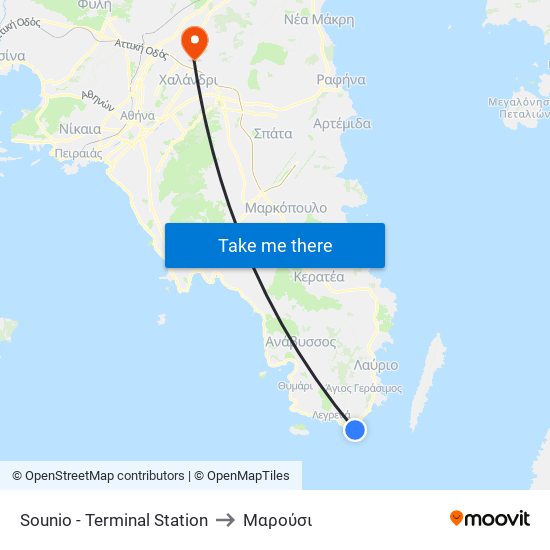 Sounio - Terminal Station to Μαρούσι map