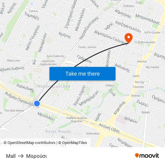 Mall to Μαρούσι map