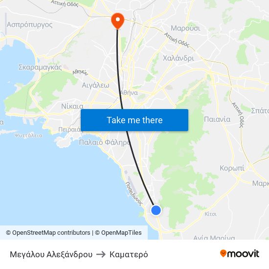 Μεγάλου Αλεξάνδρου to Καματερό map