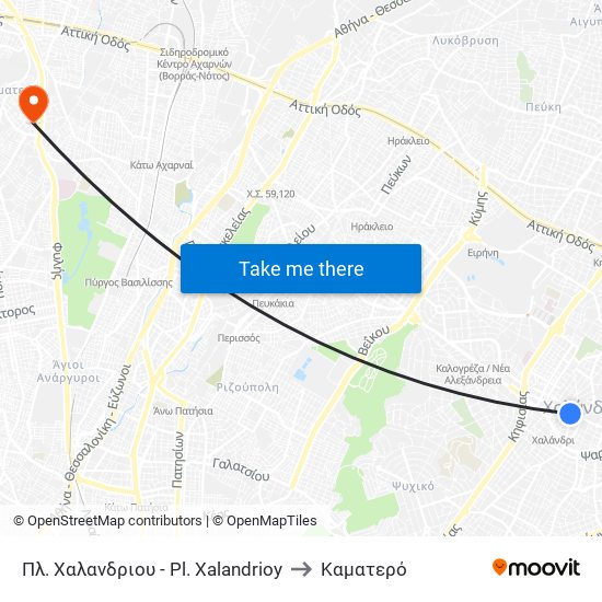 Πλ. Χαλανδριου - Pl. Χalandrioy to Καματερό map