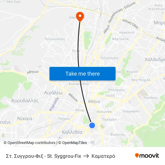 Στ. Συγγρου-Φιξ - St. Syggrou-Fix to Καματερό map