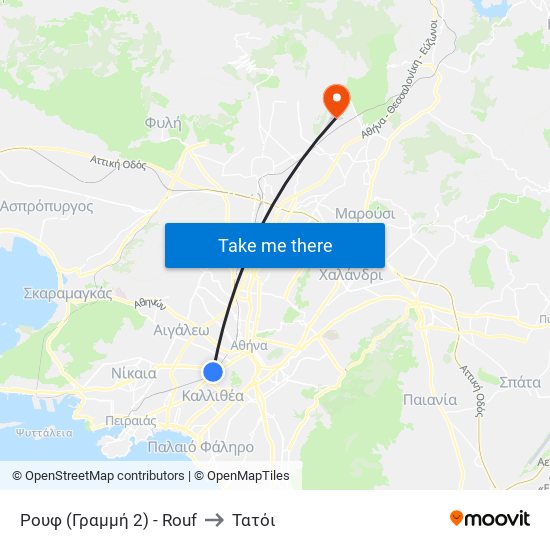 Ρουφ (Γραμμή 2) - Rouf to Τατόι map
