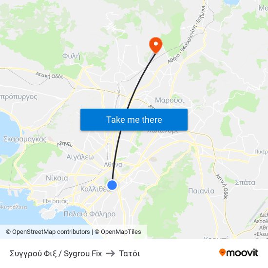Συγγρού Φιξ / Sygrou Fix to Τατόι map
