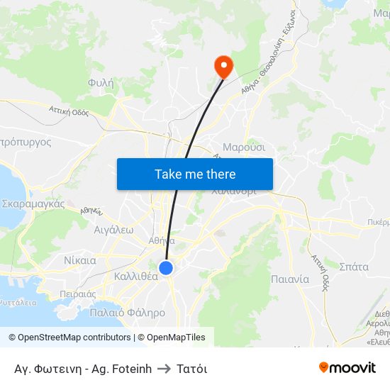 Αγ. Φωτεινη - Ag. Foteinh to Τατόι map
