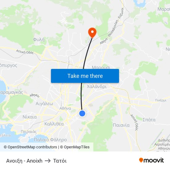 Ανοιξη - Anoixh to Τατόι map