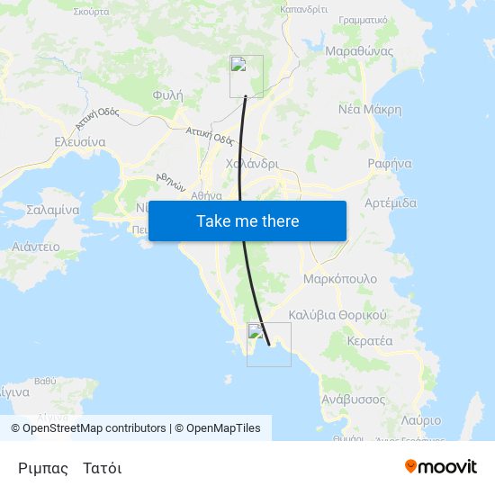 Ριμπας to Τατόι map