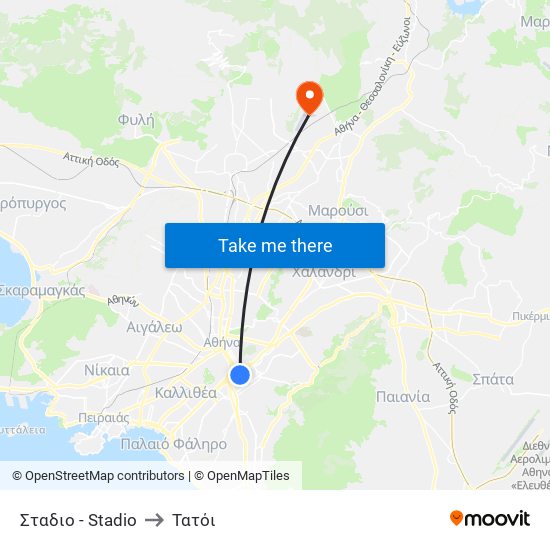 Σταδιο - Stadio to Τατόι map