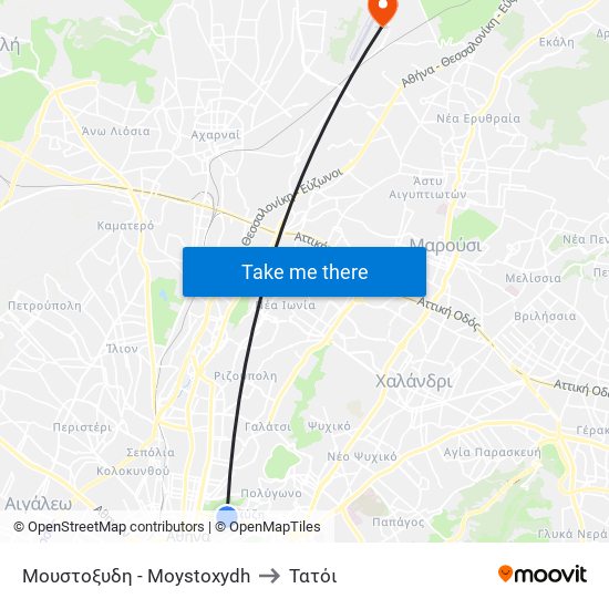 Μουστοξυδη - Moystoxydh to Τατόι map