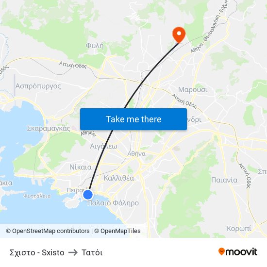 Σχιστο - Sxisto to Τατόι map